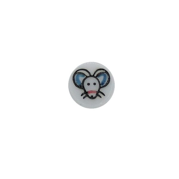 Κουμπί Παιδικό Λευκό Ποντικάκι 14 mm