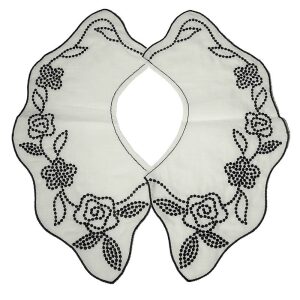 Γιακάς Βαμβακερός Λευκός- Μαύρος 59006