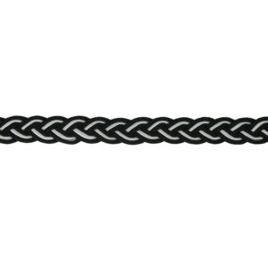 Τρέσα Πολυεστερική Λευκή- Μαύρη Πλεξούδα 10mm 801