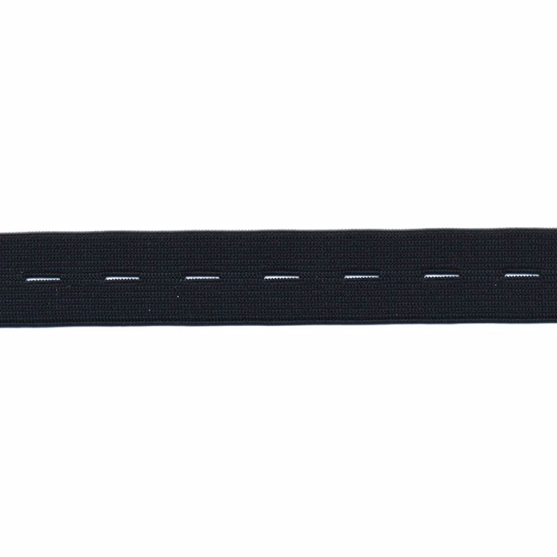 Λάστιχο με Κουμπώτρυπα Μαύρο 20mm