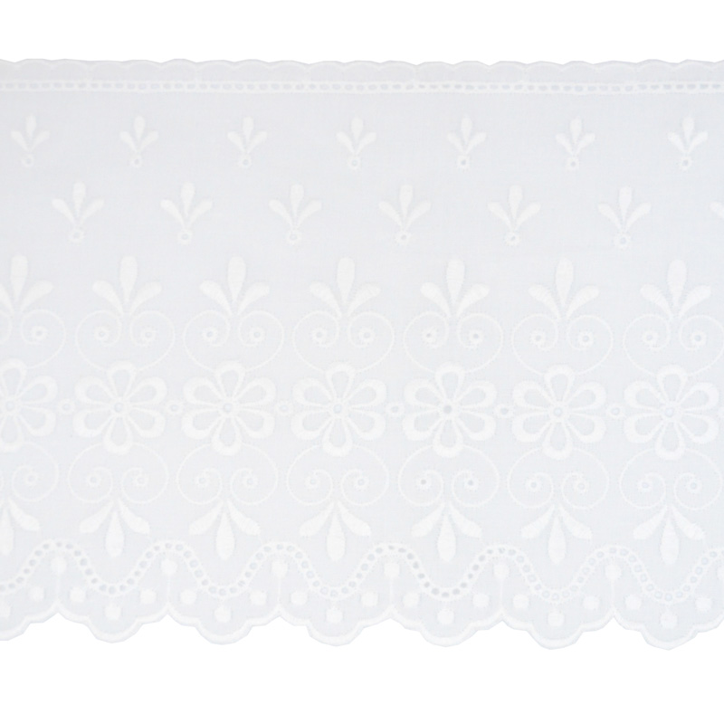 Δαντέλα Μπροντερί Βαμβακερή Λευκή 14 cm 60602