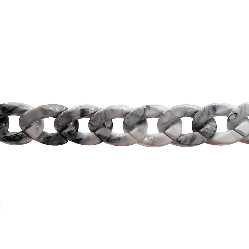 Αλυσίδα Κοκάλινη Γκρι- Λευκή 30×20 mm