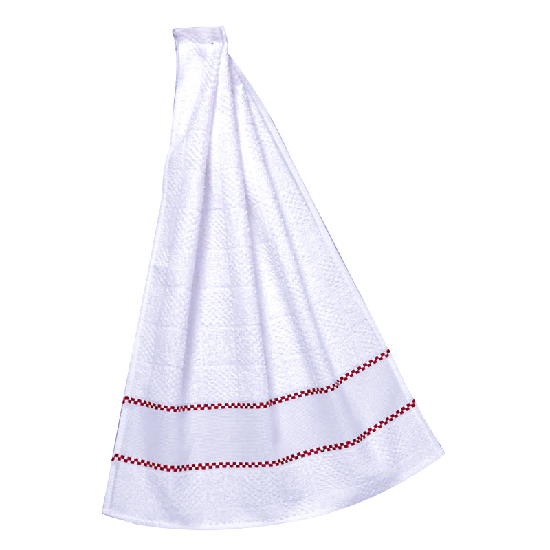 Πετσέτα Κουζίνας Βαμβακερή Λευκή- Κόκκινη 55x70 cm