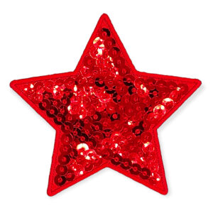 Θερμοκολλητικό Μοτίφ Αστέρι με Πούλιες Κόκκινο