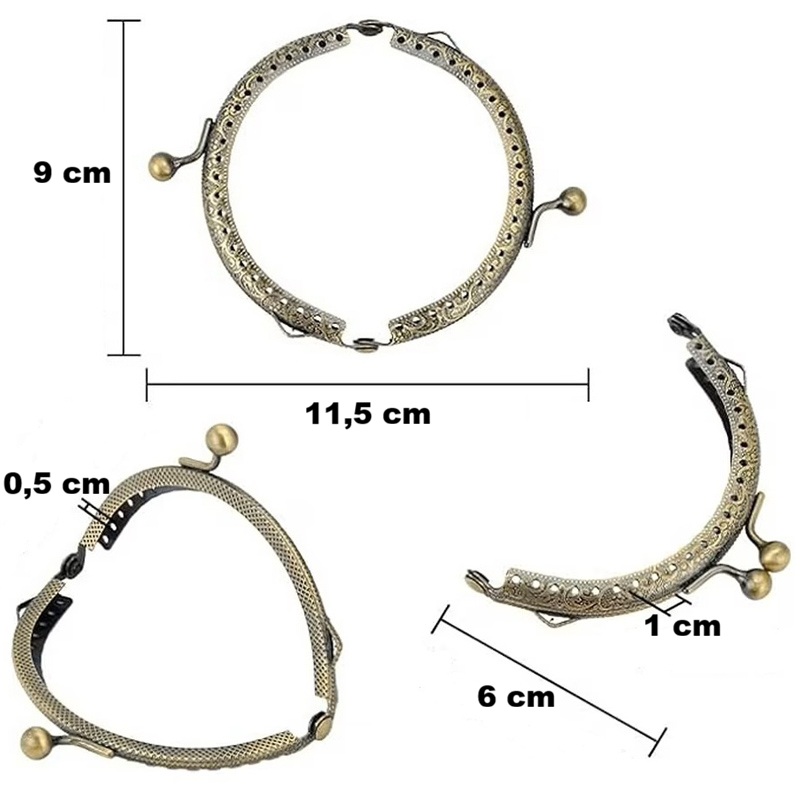 Κούμπωμα για Τσαντάκι Μπρονζέ 9 cm (2)