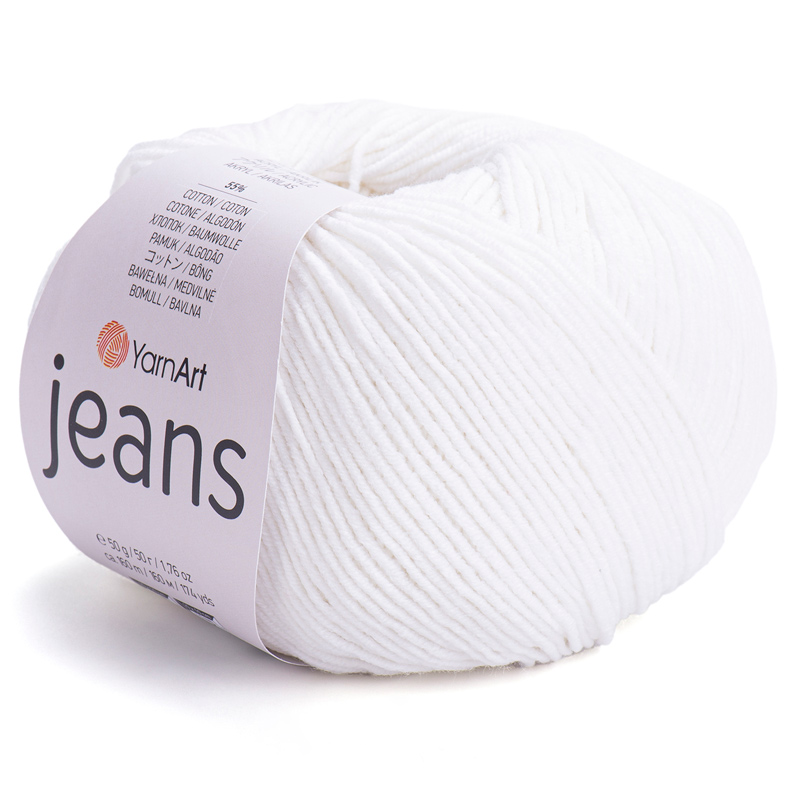 Νήμα Σύμμικτο Jeans 50gr YarnArt 1 (Λευκό)